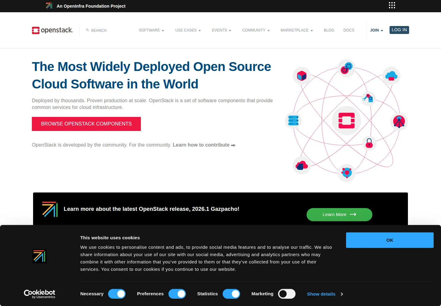 Screenshot of openstack.org