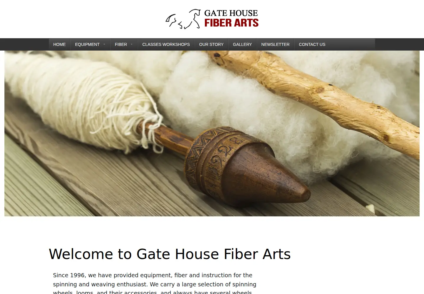 Screenshot of gatehousefiberarts.com