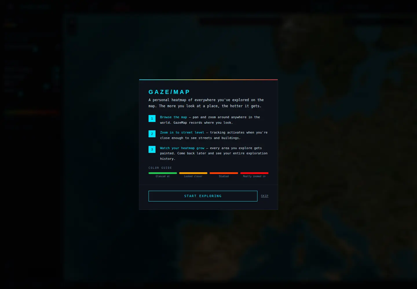 Screenshot of gazemap.com