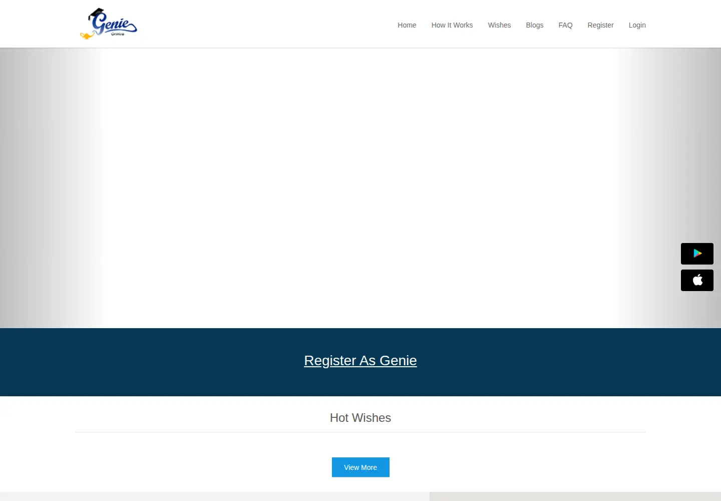Captured homepage of genieonhire.com in the current scan