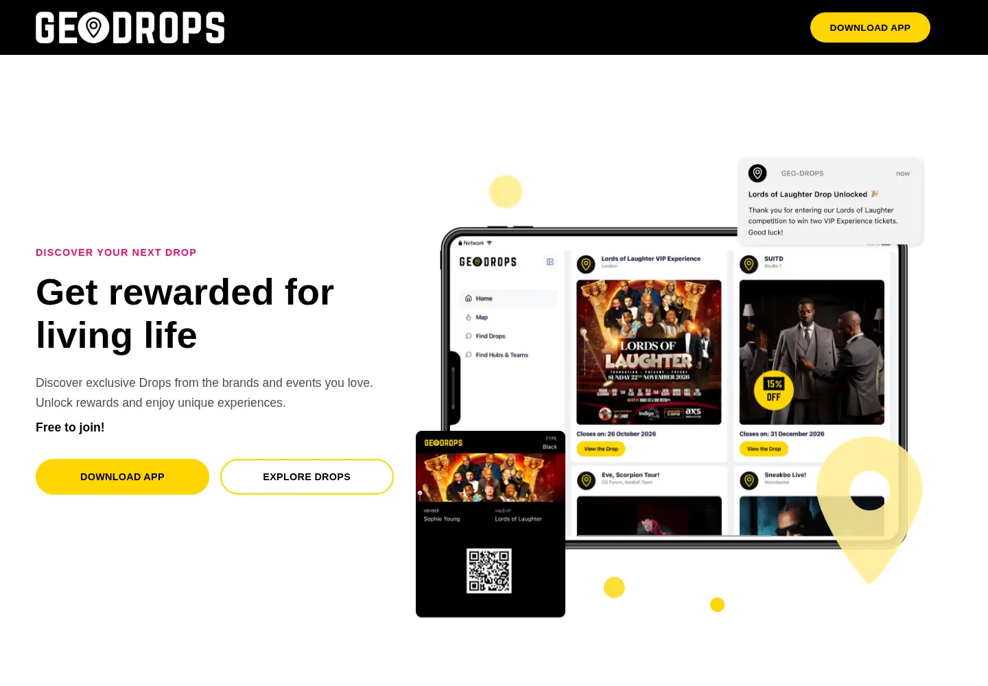 Captured homepage of geo-drops.com in the current scan