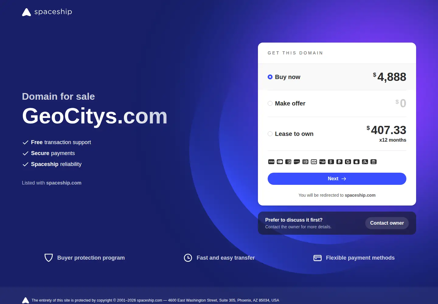 Captured homepage of geocitys.com in the current scan