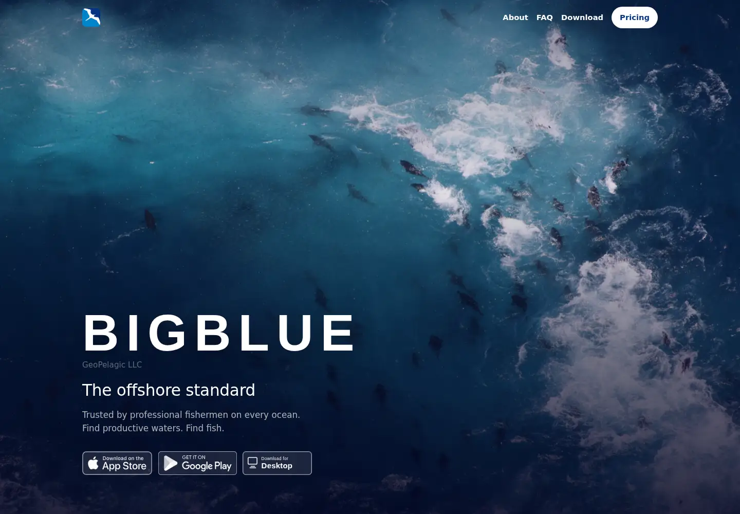 Screenshot of geopelagic.com