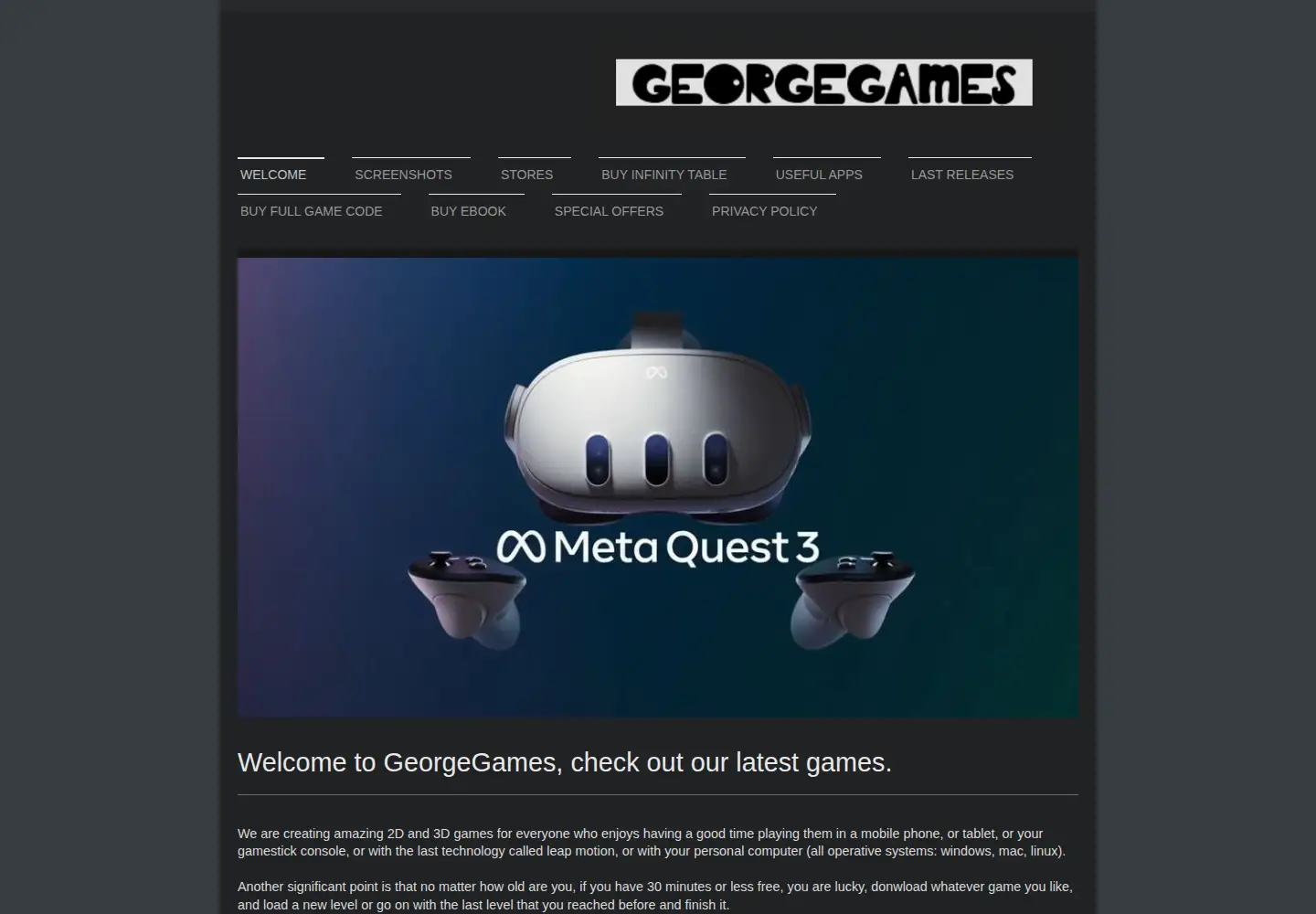 Screenshot of georgegamesnation.com