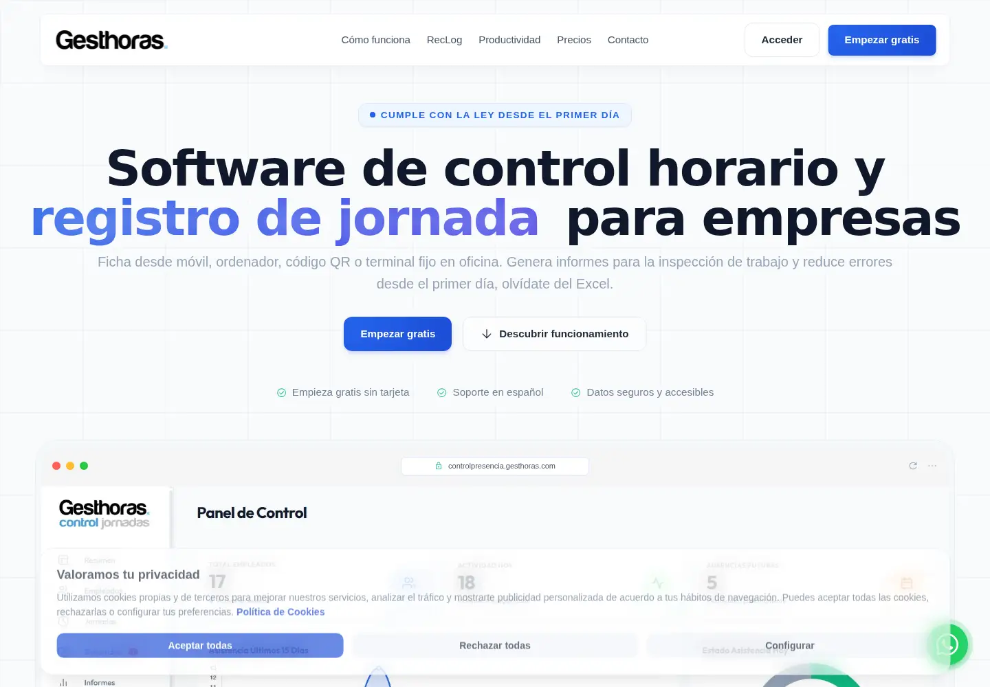 Screenshot of gesthoras.com