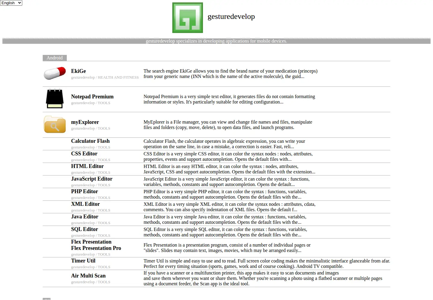 Screenshot of gesturedevelop.com