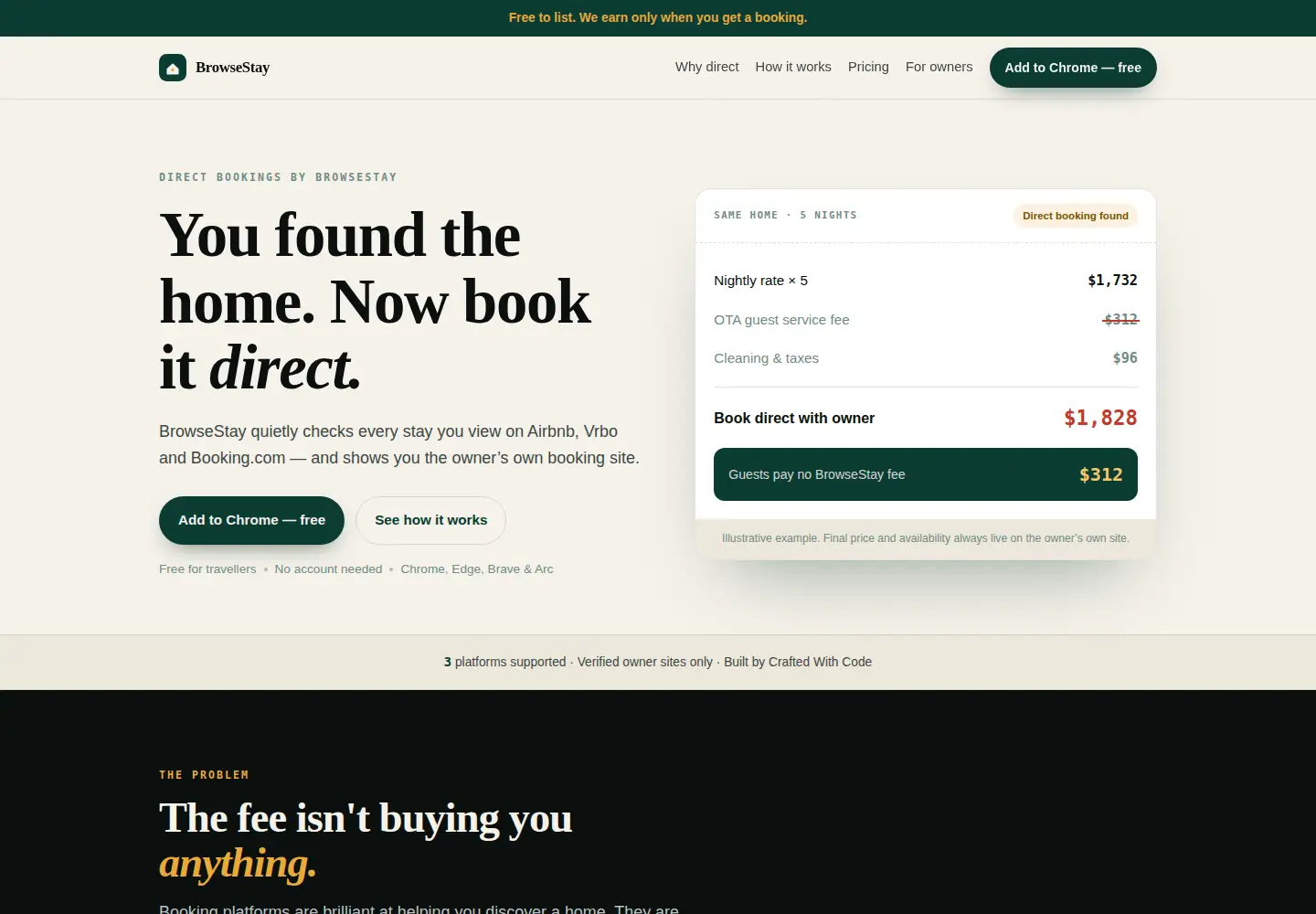 Captured homepage of getbrowsestay.com in the current scan