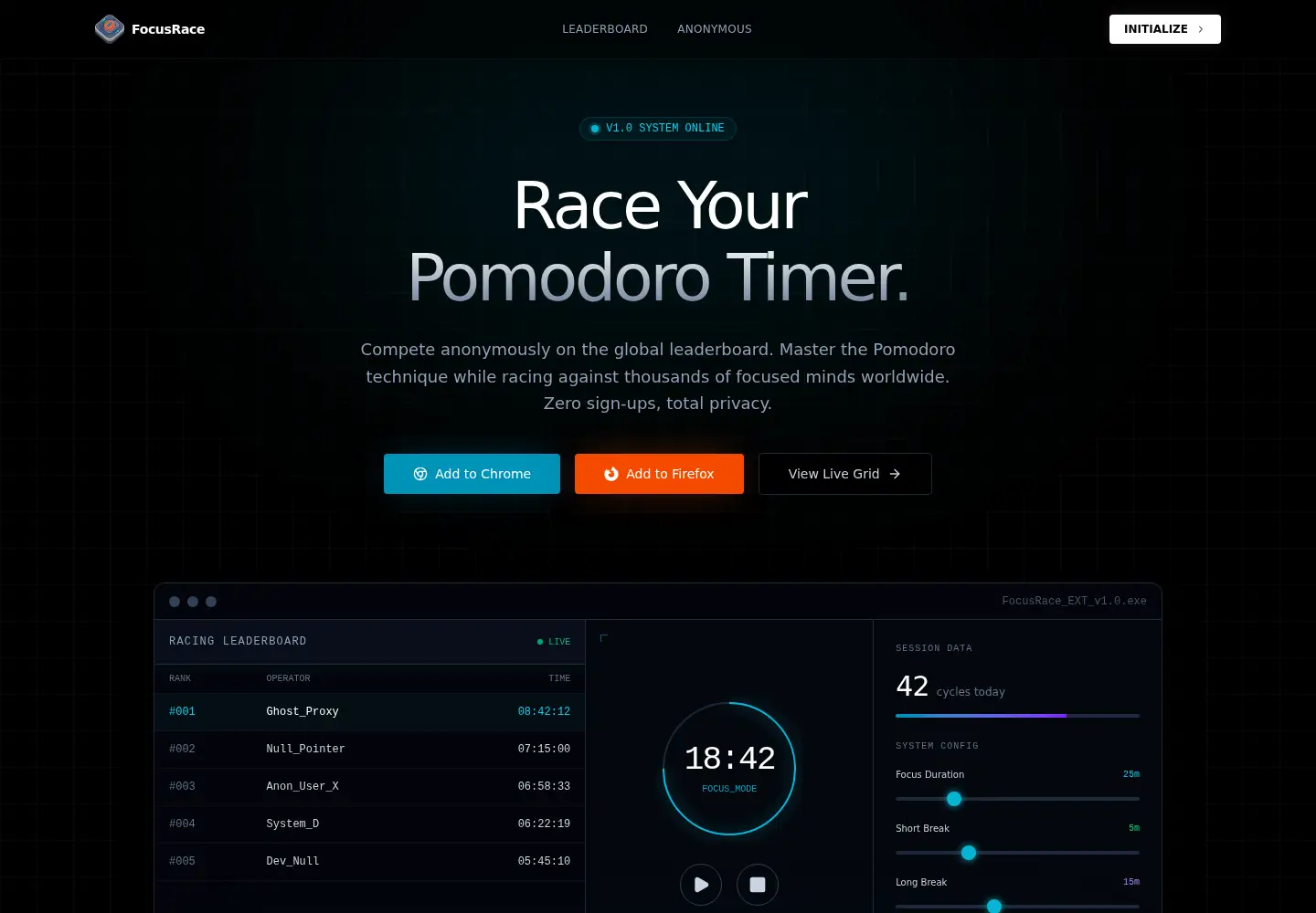 Screenshot of getfocusrace.com