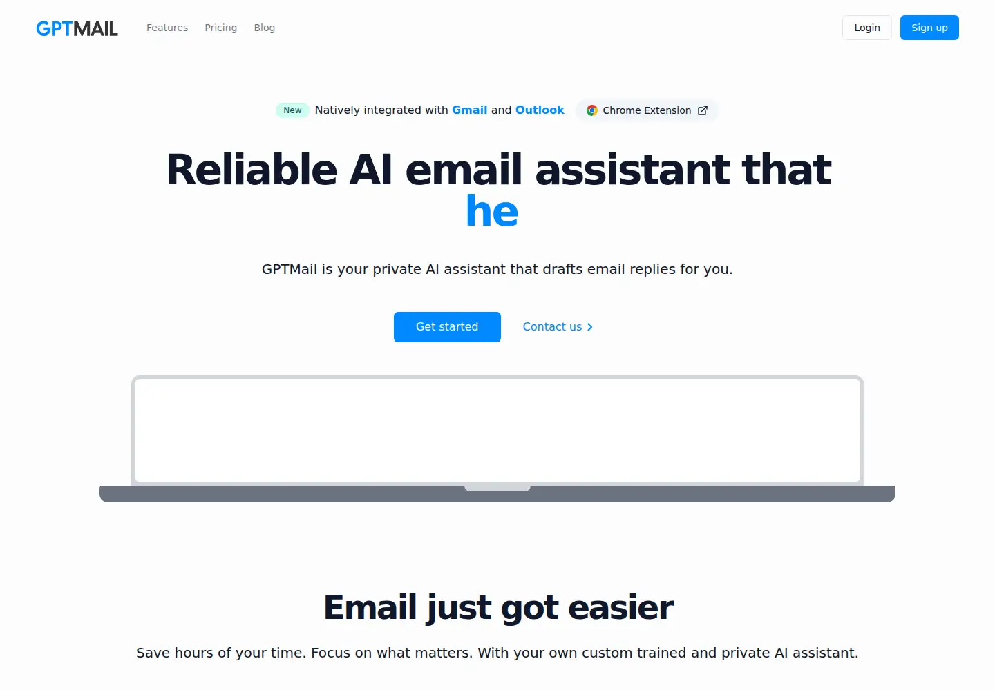 Screenshot of getgptmail.com