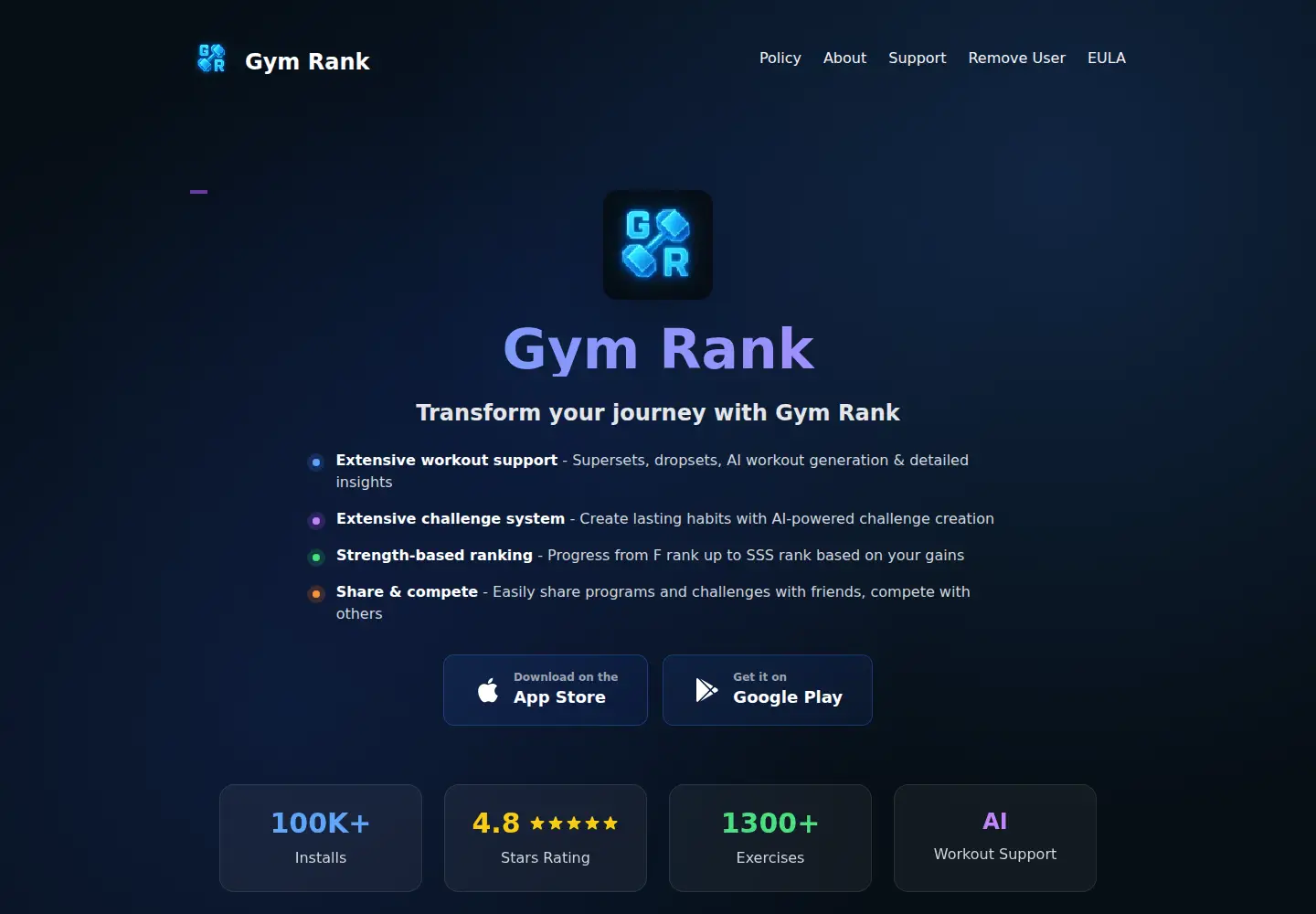 Screenshot of getgymrank.com