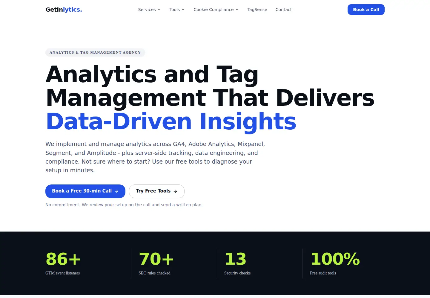 Screenshot of getinlytics.com