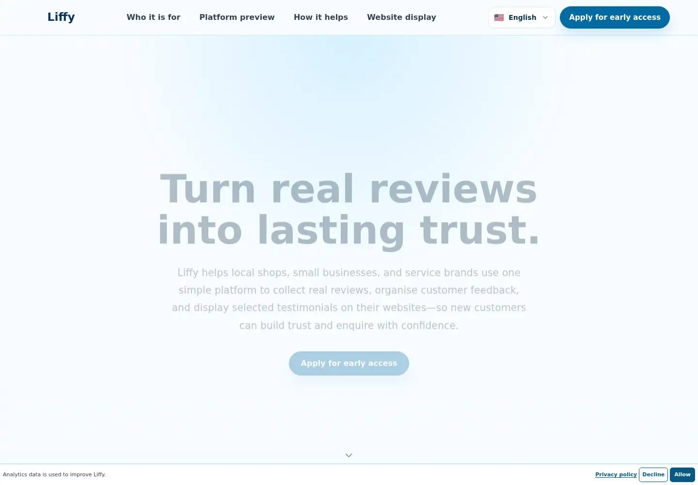 Screenshot of getliffy.com