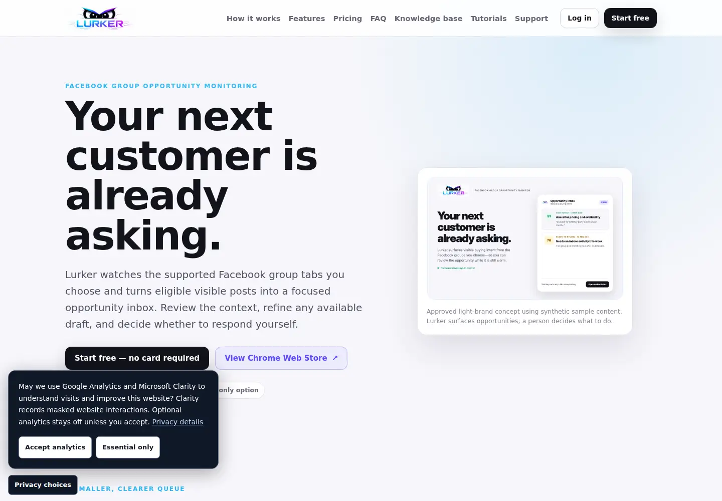 Screenshot of getlurker.com