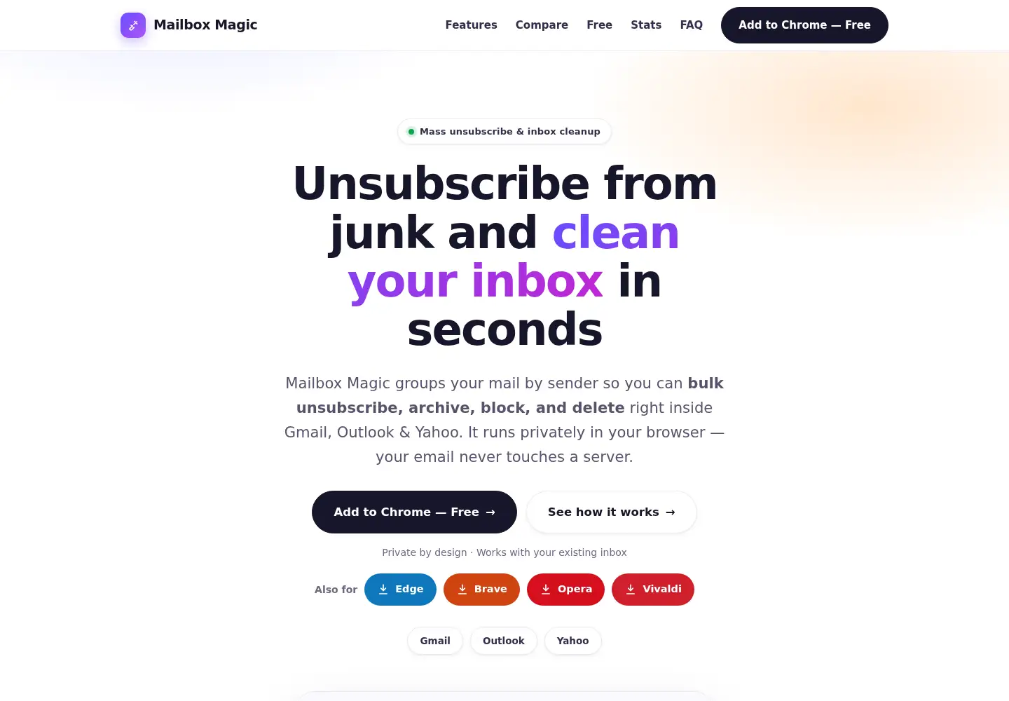 Screenshot of getmailboxmagic.com
