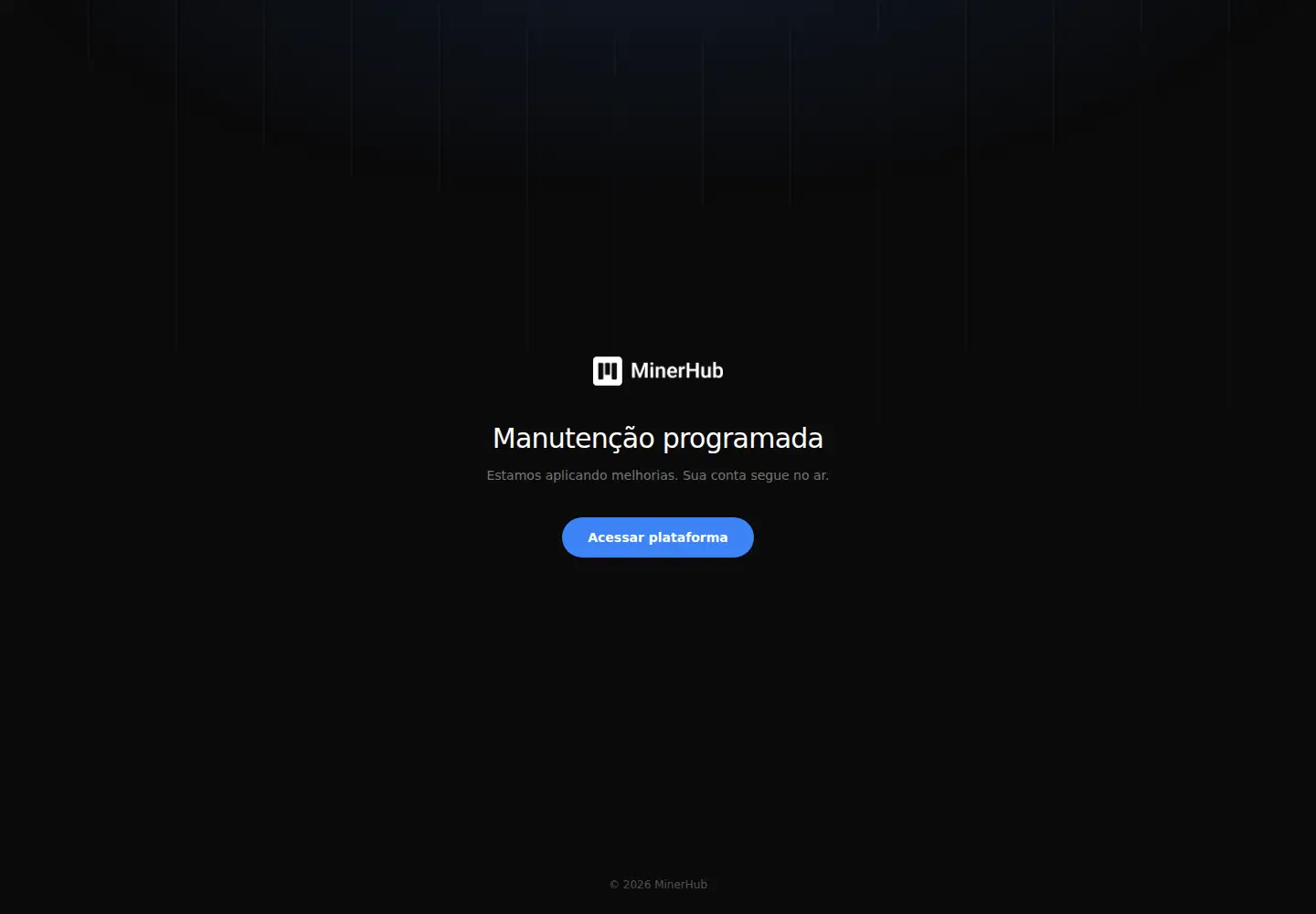 Captured homepage of getminerhub.com in the current scan