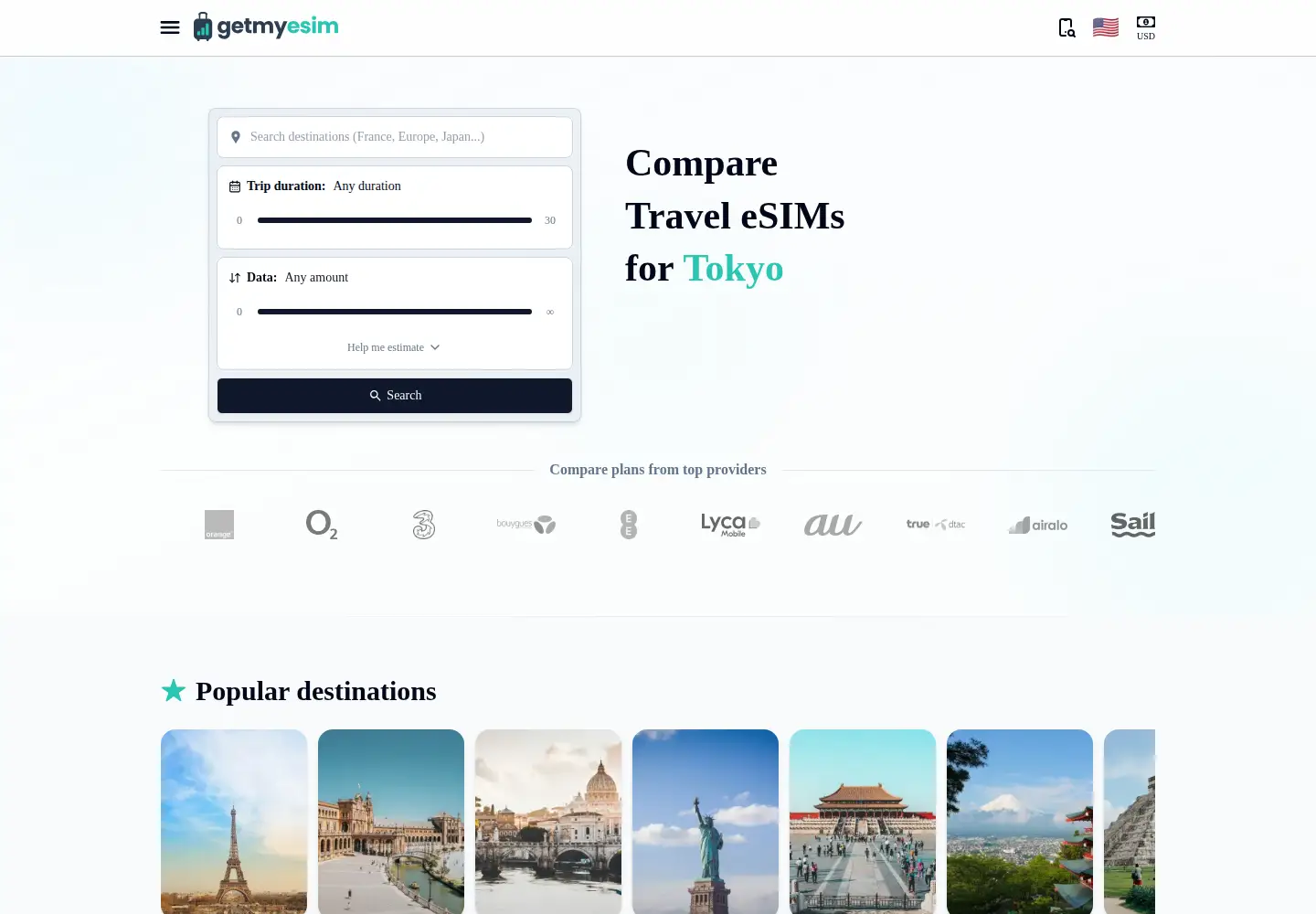 Screenshot of getmyesim.com