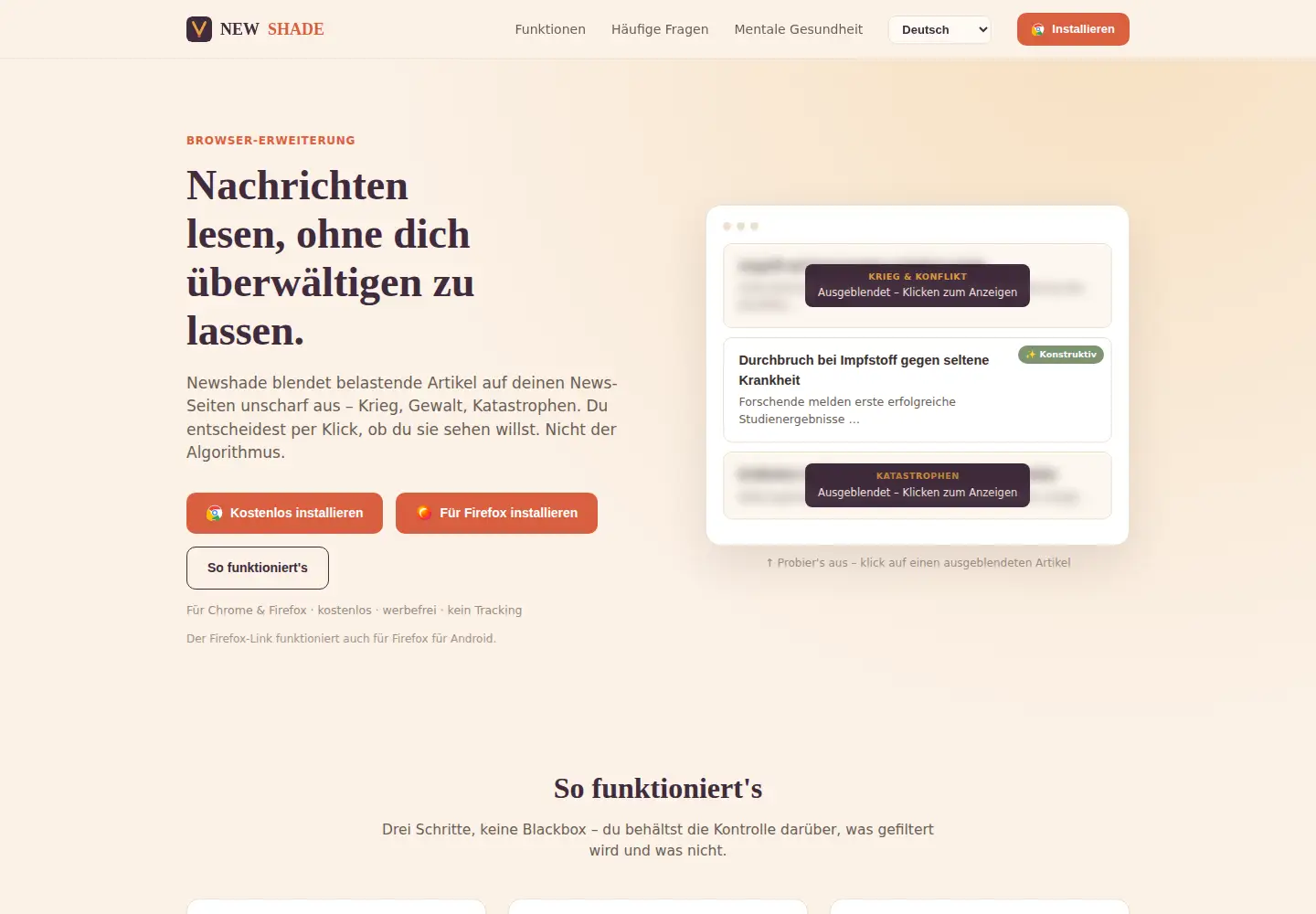 Screenshot of getnewshade.com