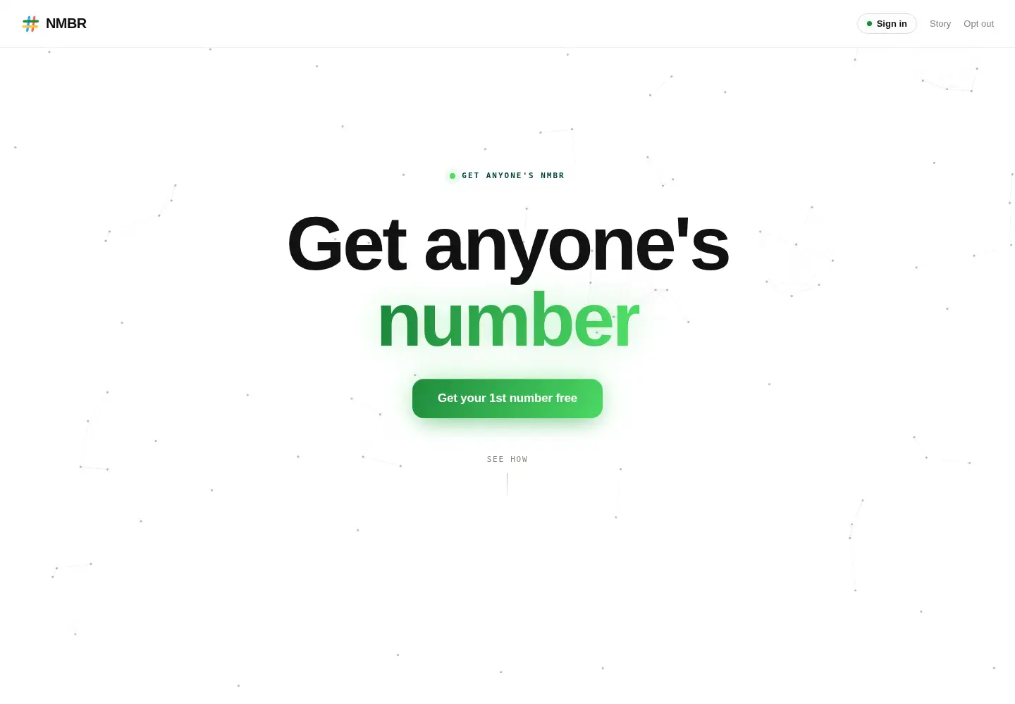 Screenshot of getnmbr.com