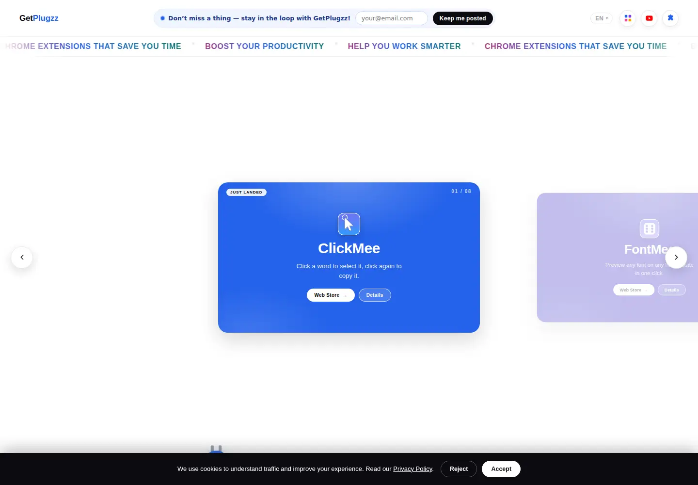 Screenshot of getplugzz.com
