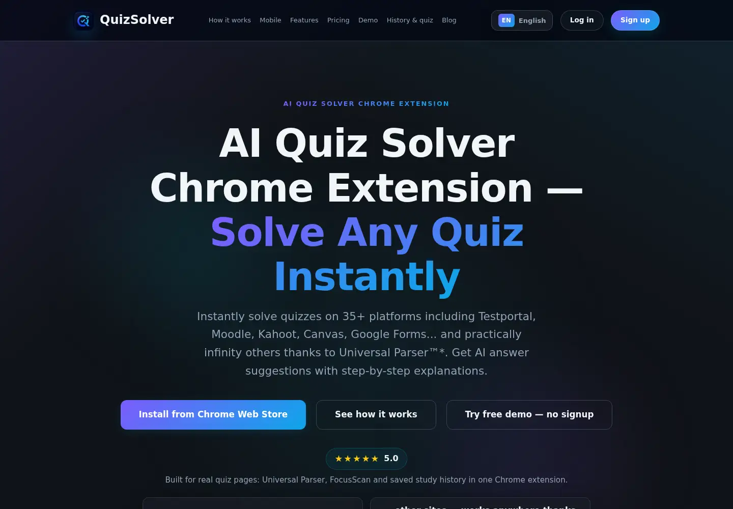 Screenshot of getquizsolver.com