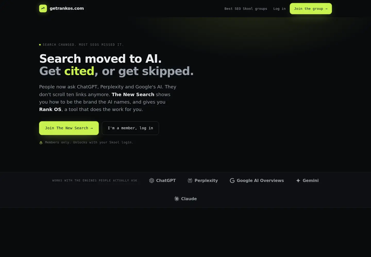 Screenshot of getrankos.com