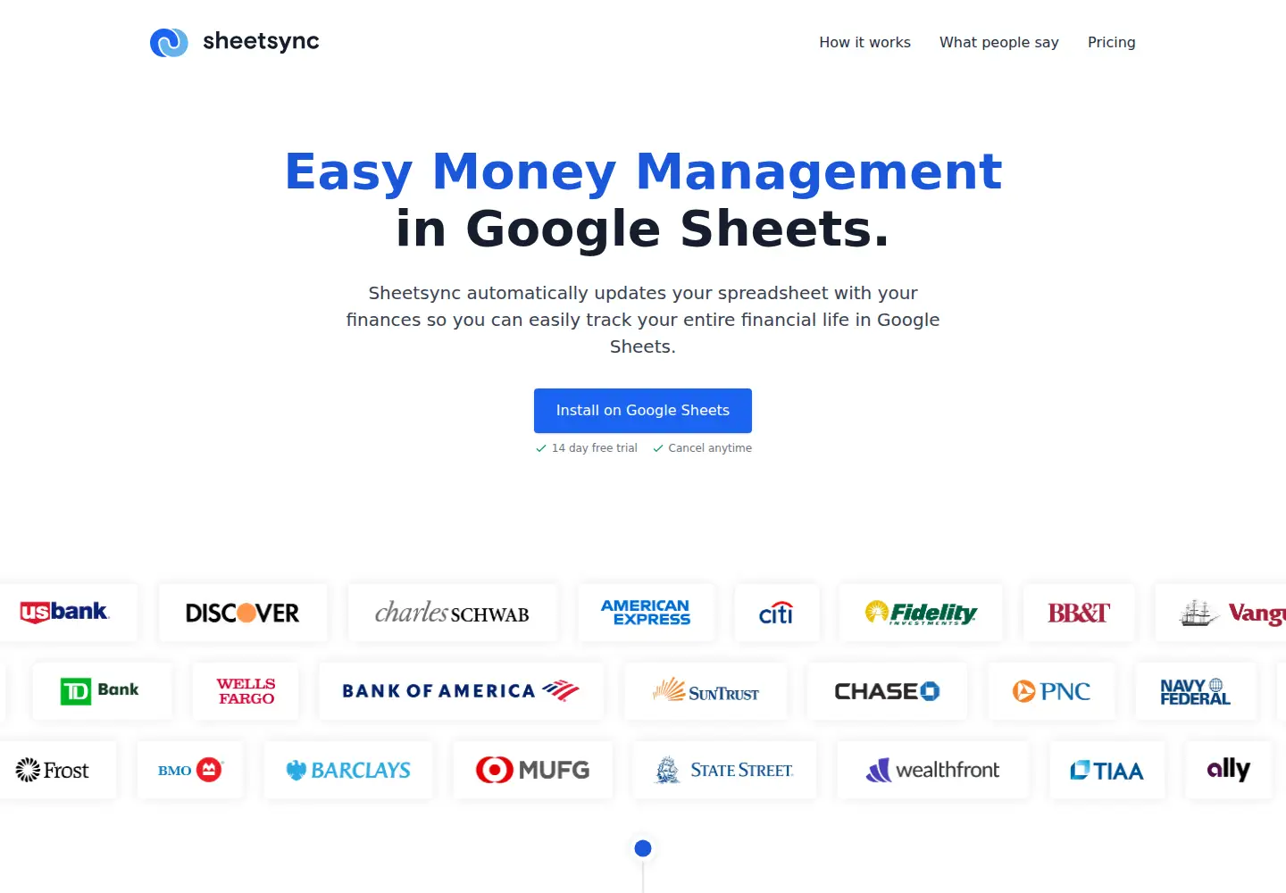 Captured homepage of getsheetsync.com in the current scan