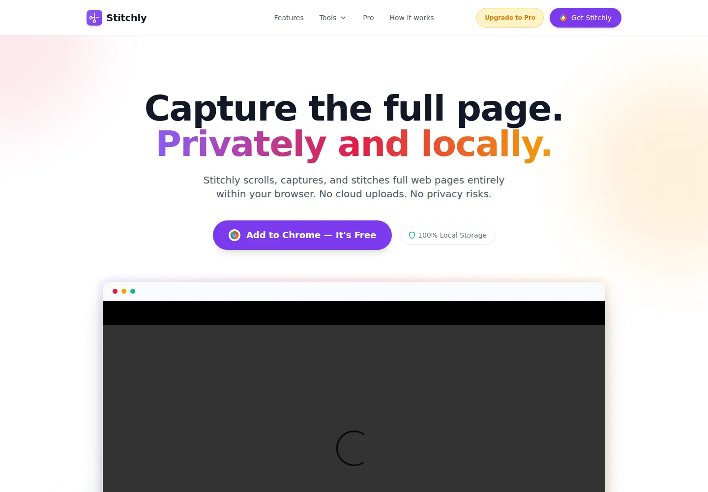 Screenshot of getstitchly.com