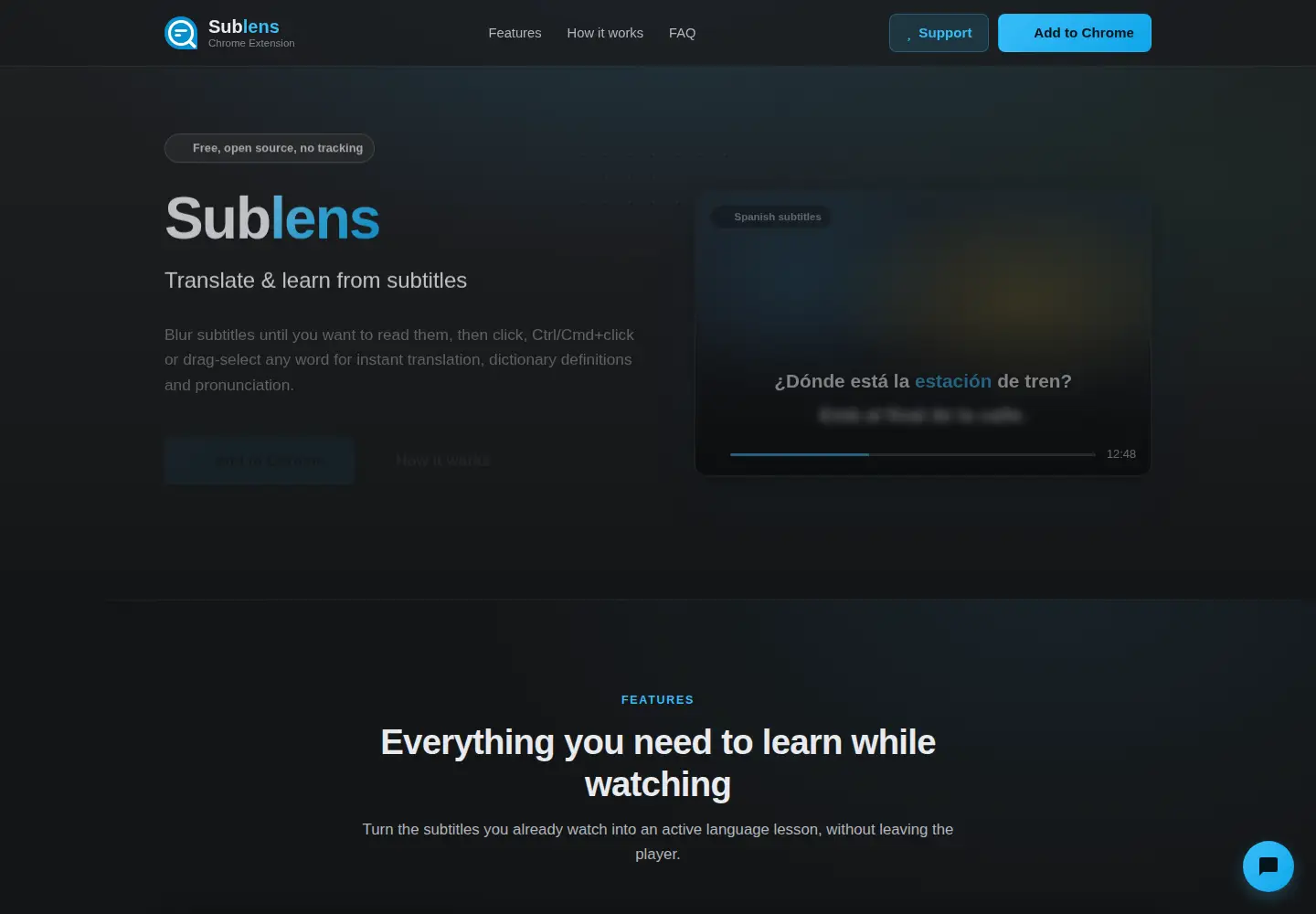 Captured homepage of getsublens.com in the current scan