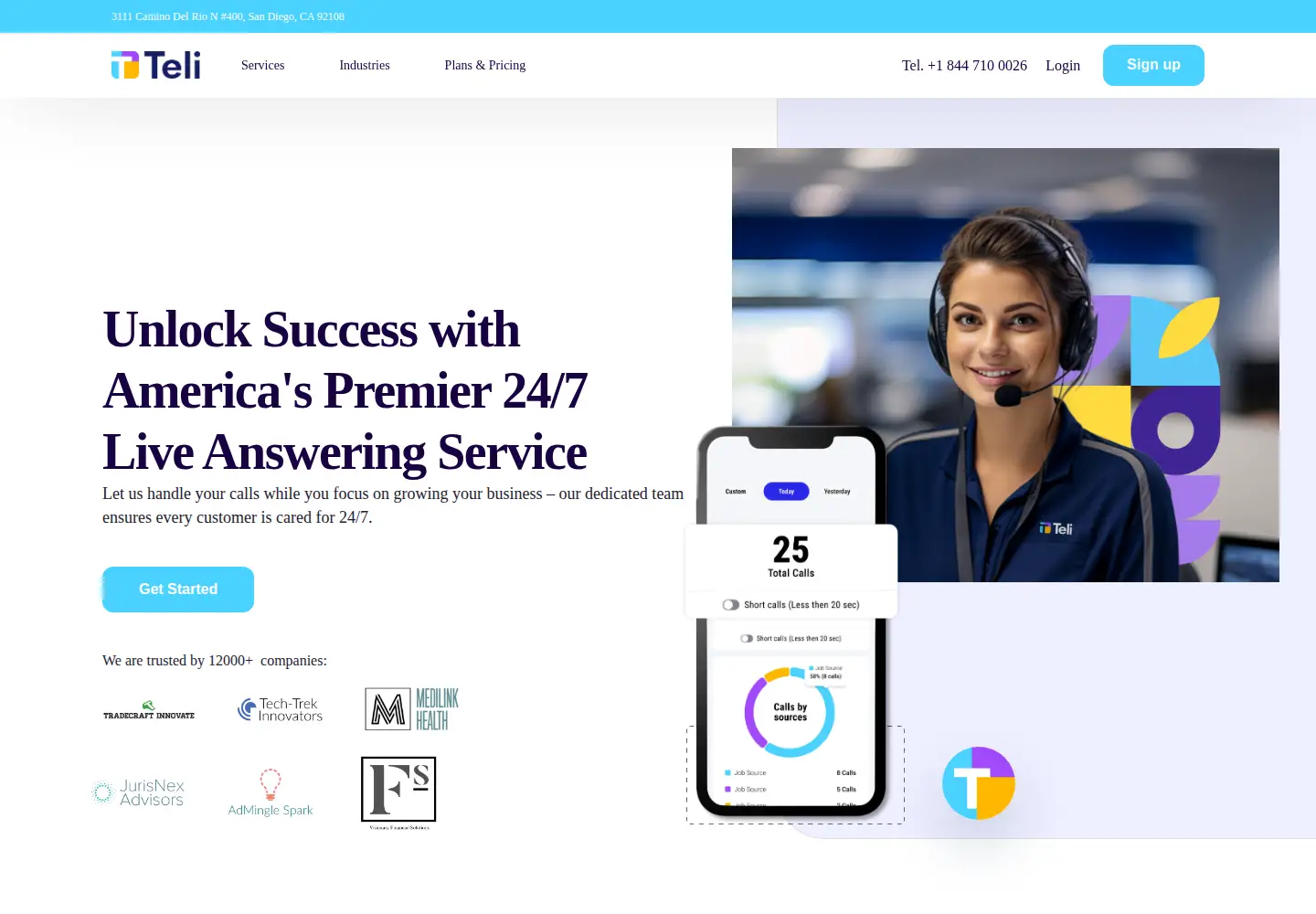Screenshot of getteli.com