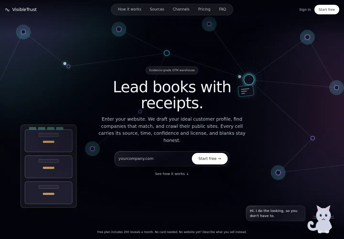 Captured homepage of getvisibletrust.com in the current scan