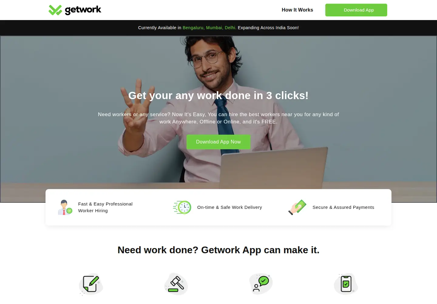 Captured homepage of getworkapp.com in the current scan