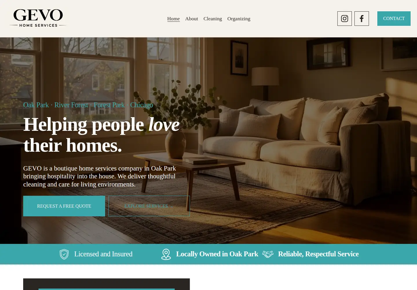 Captured homepage of gevohome.com in the current scan