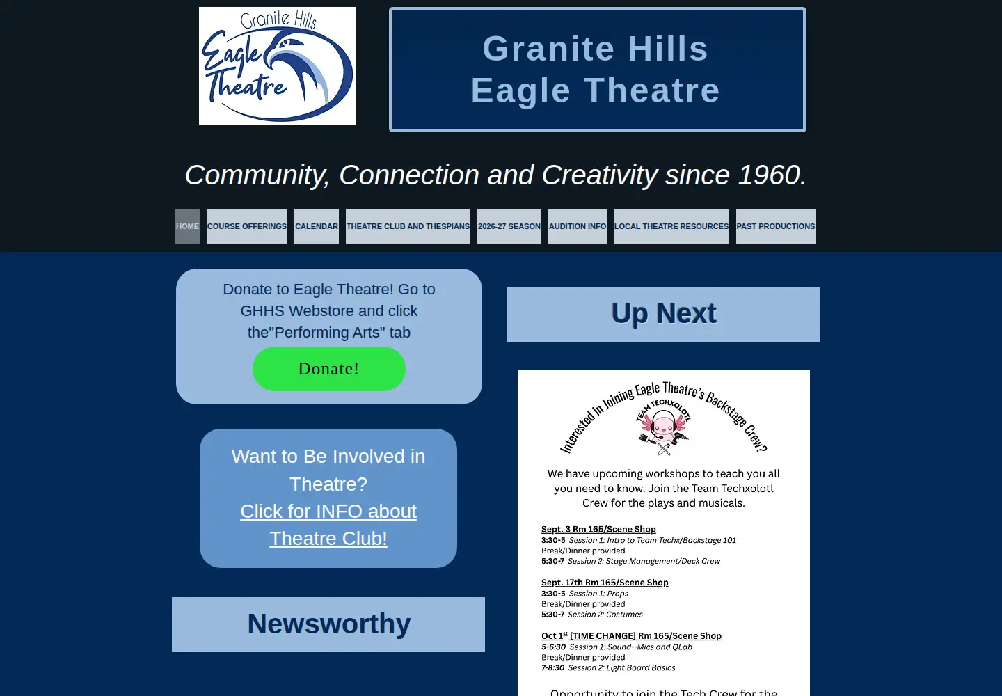Screenshot of gheagletheatre.com