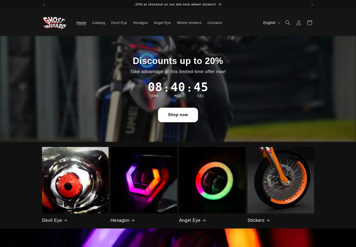 Captured homepage of ghostmotard.com in the current scan