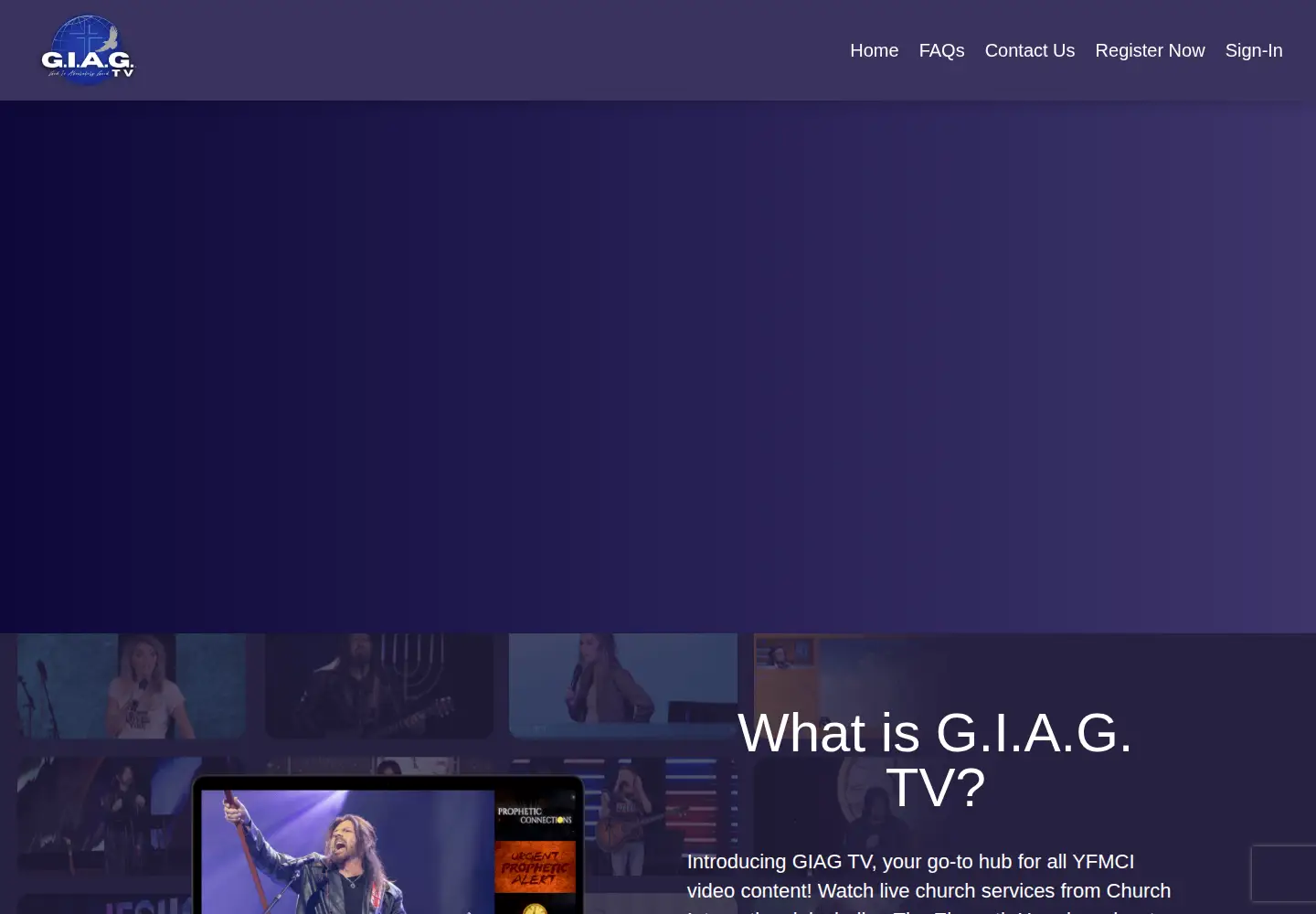 Captured homepage of giagtv.com in the current scan