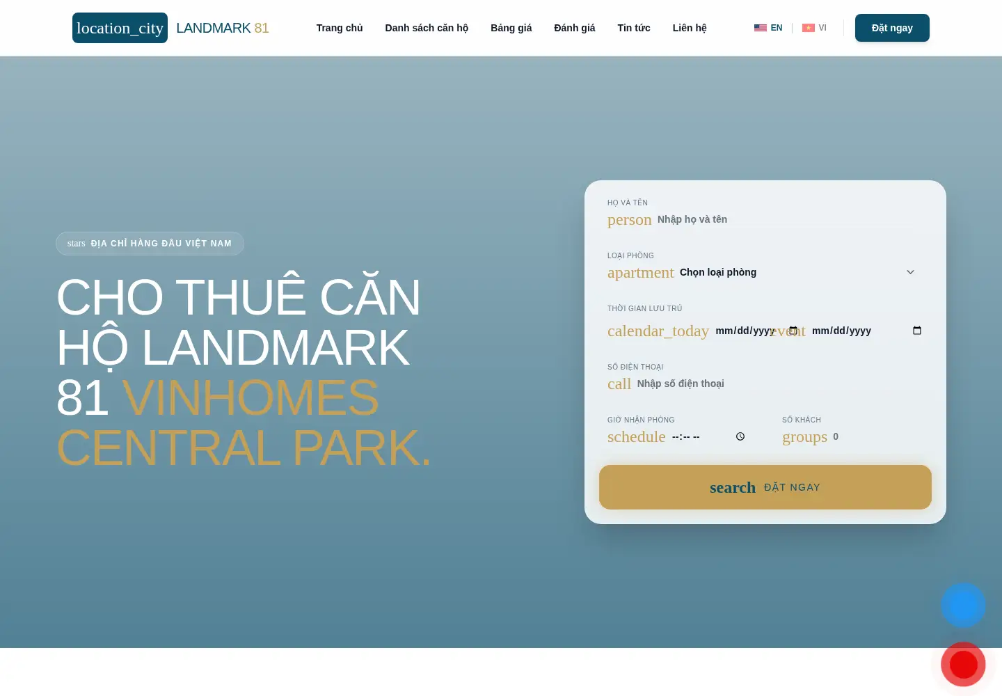 Screenshot of giathuecanhovinhomes.com