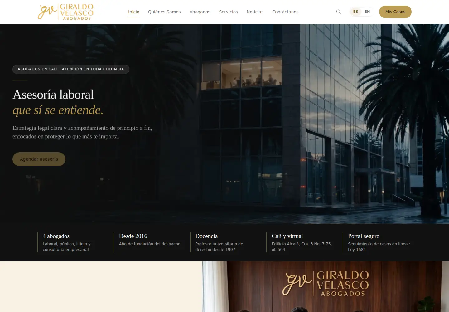 Screenshot of giraldovelascoabogados.com