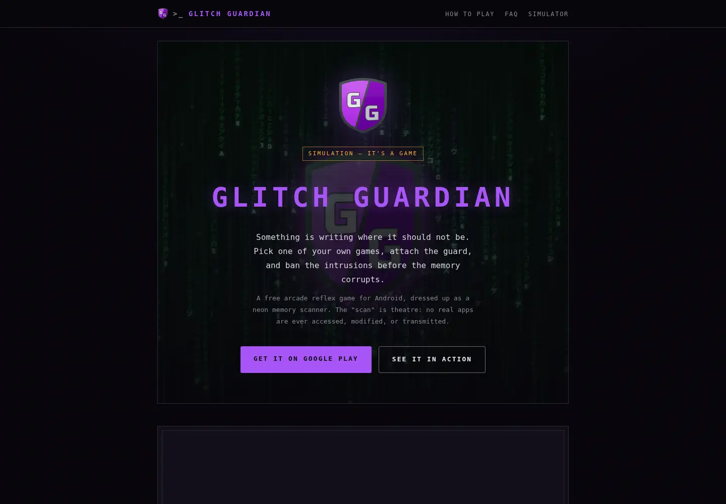 Screenshot of glitch-guardian.com