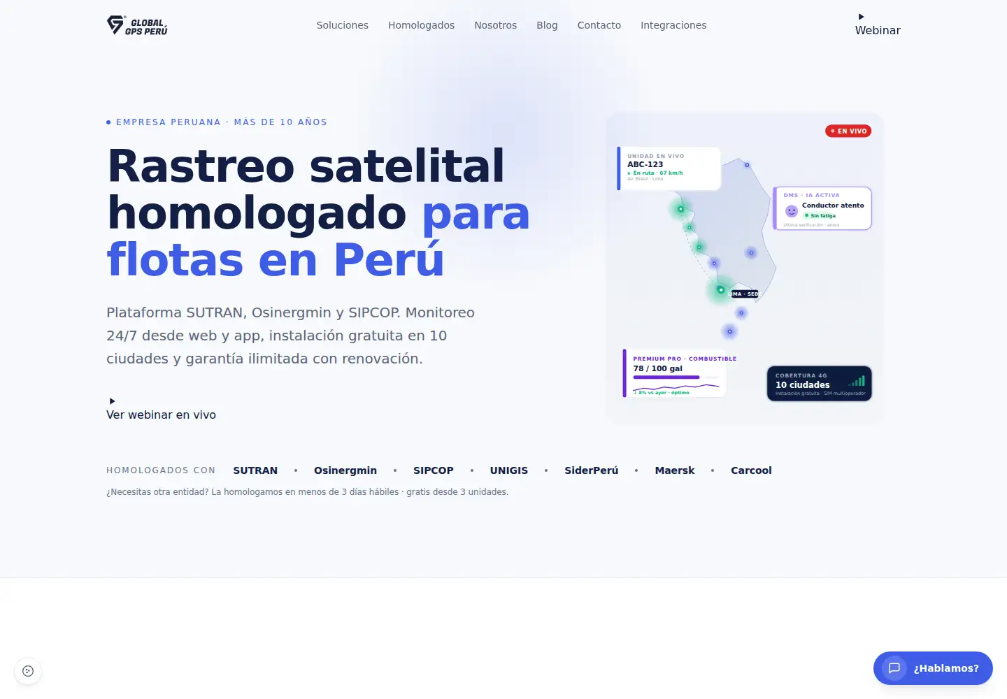 Screenshot of globalgpsperu.com