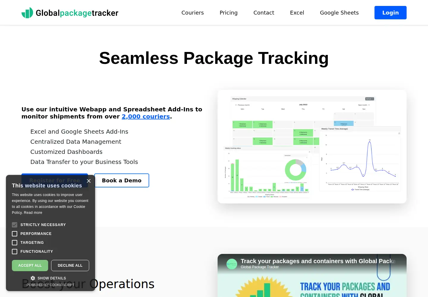 Screenshot of globalpackagetracker.com