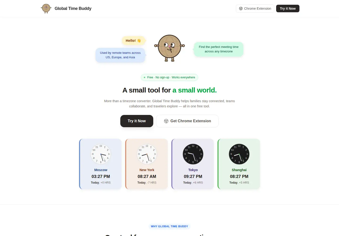 Screenshot of globaltimebuddy.com