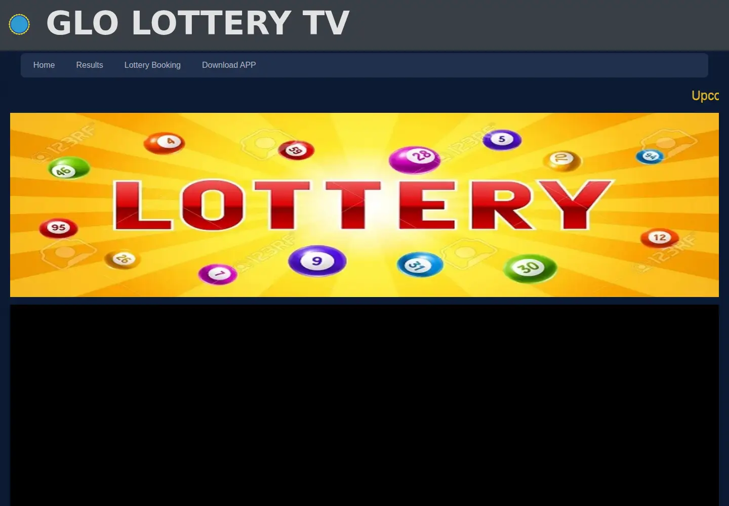 Screenshot of glolotterytv.com