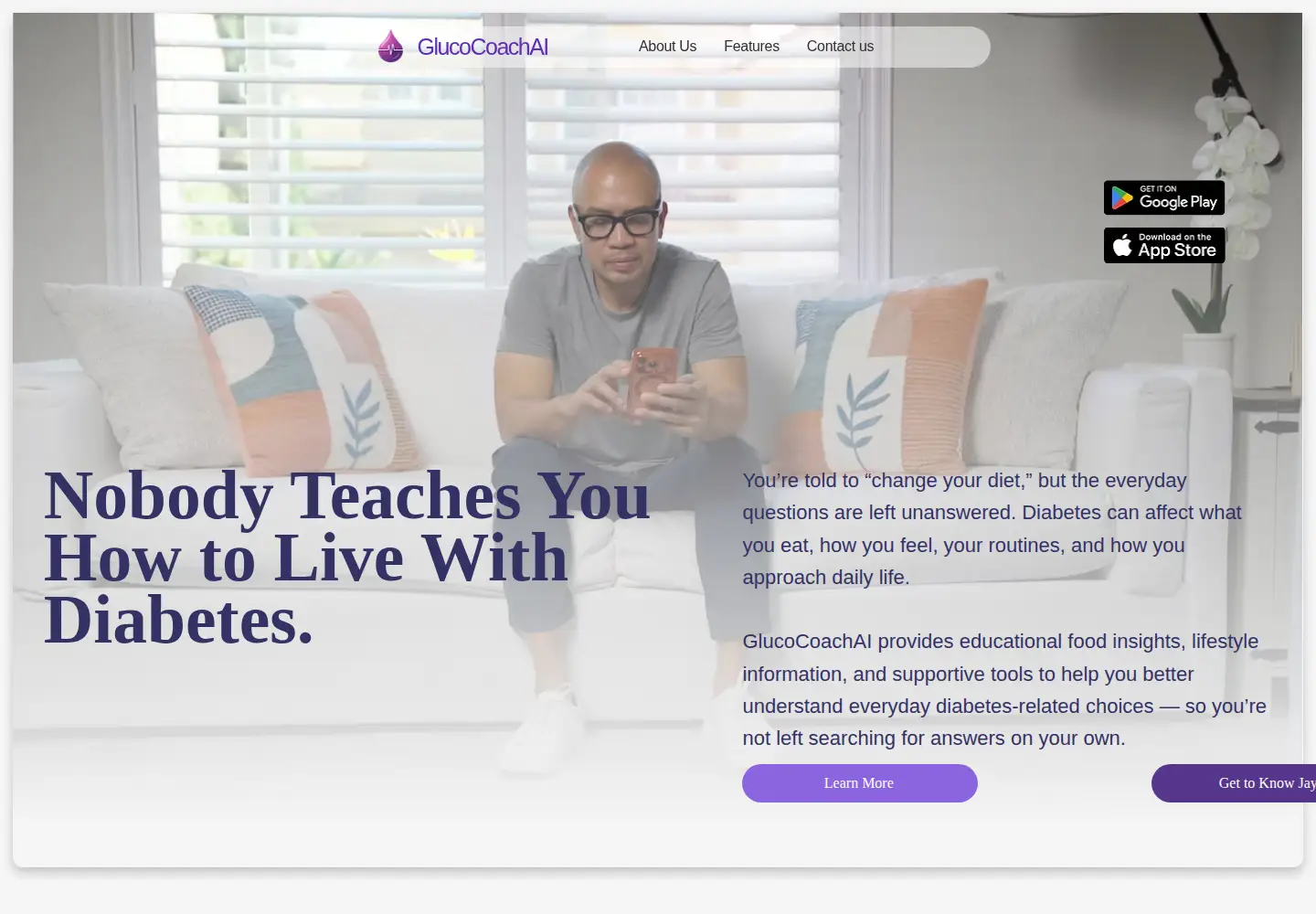 Screenshot of glucocoachai.com