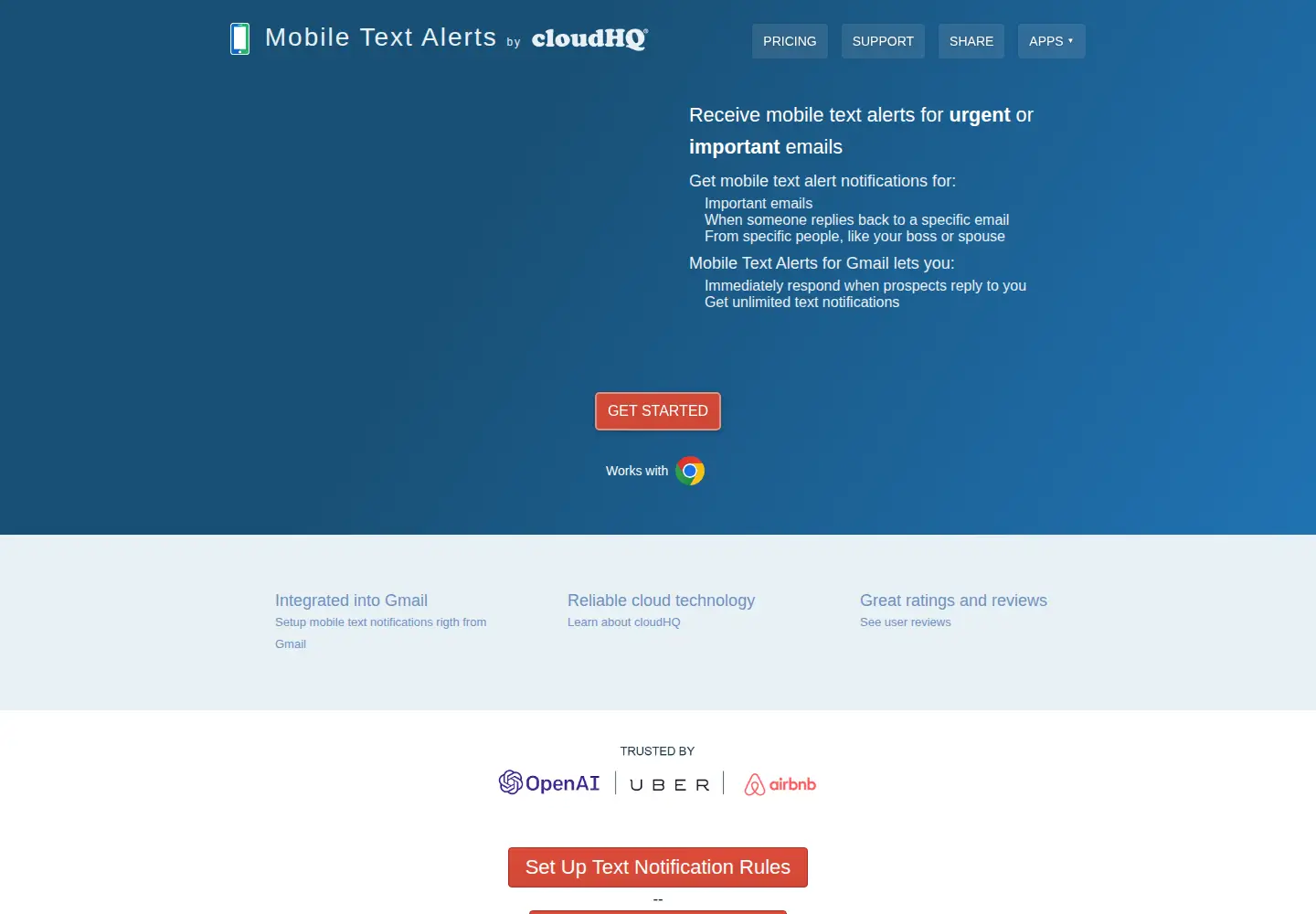 Screenshot of gmail-text-alerts.com