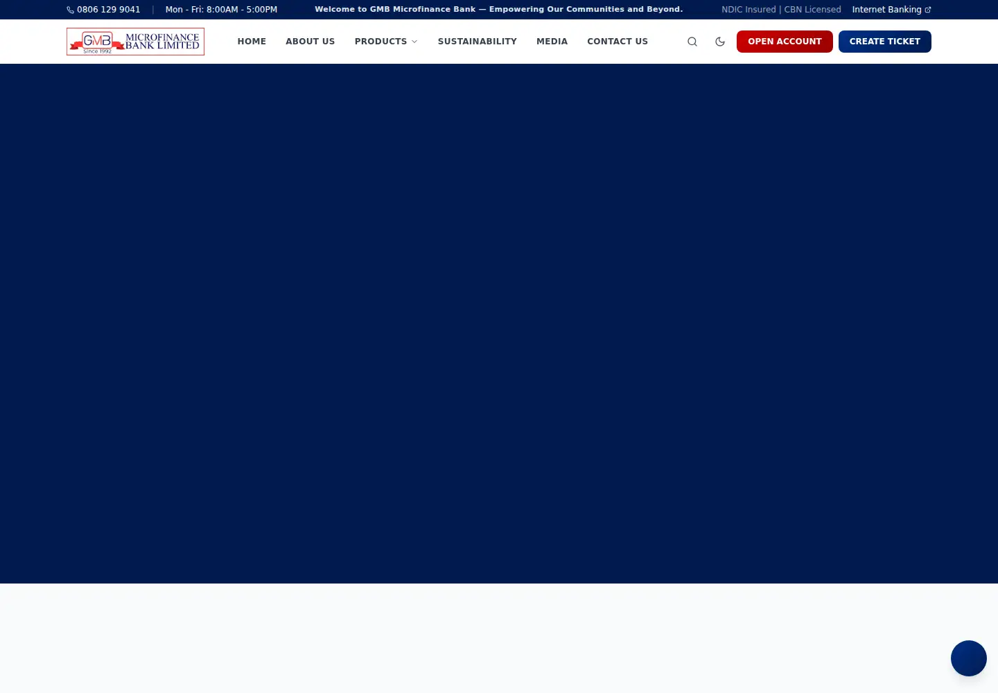 Captured homepage of gmbmfbank.com in the current scan