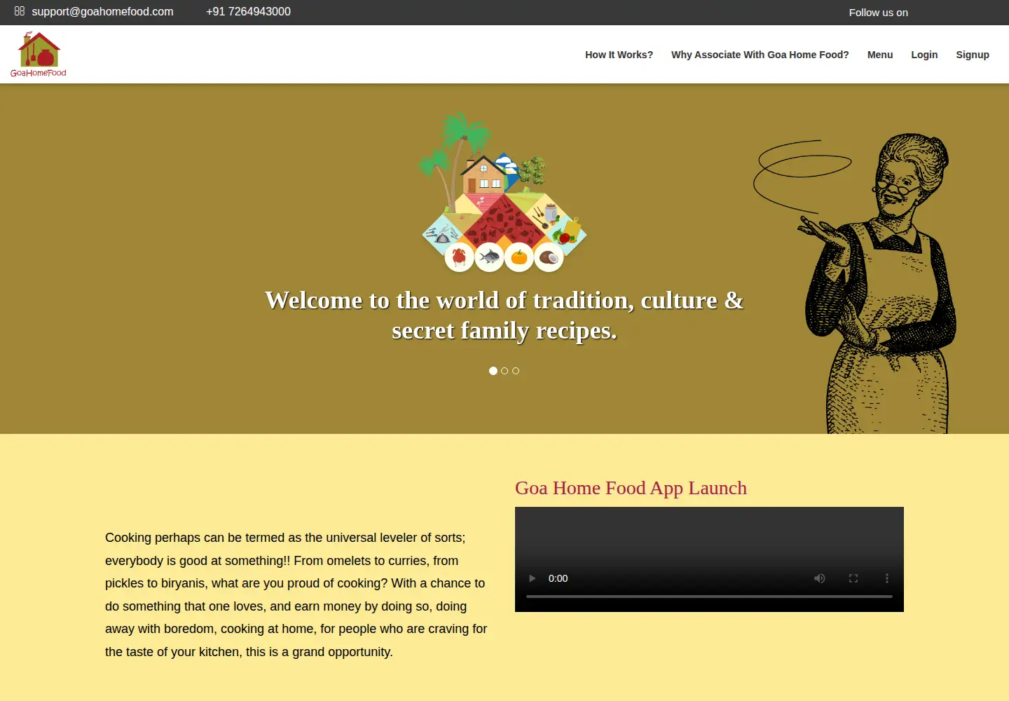 Captured homepage of goahomefood.com in the current scan