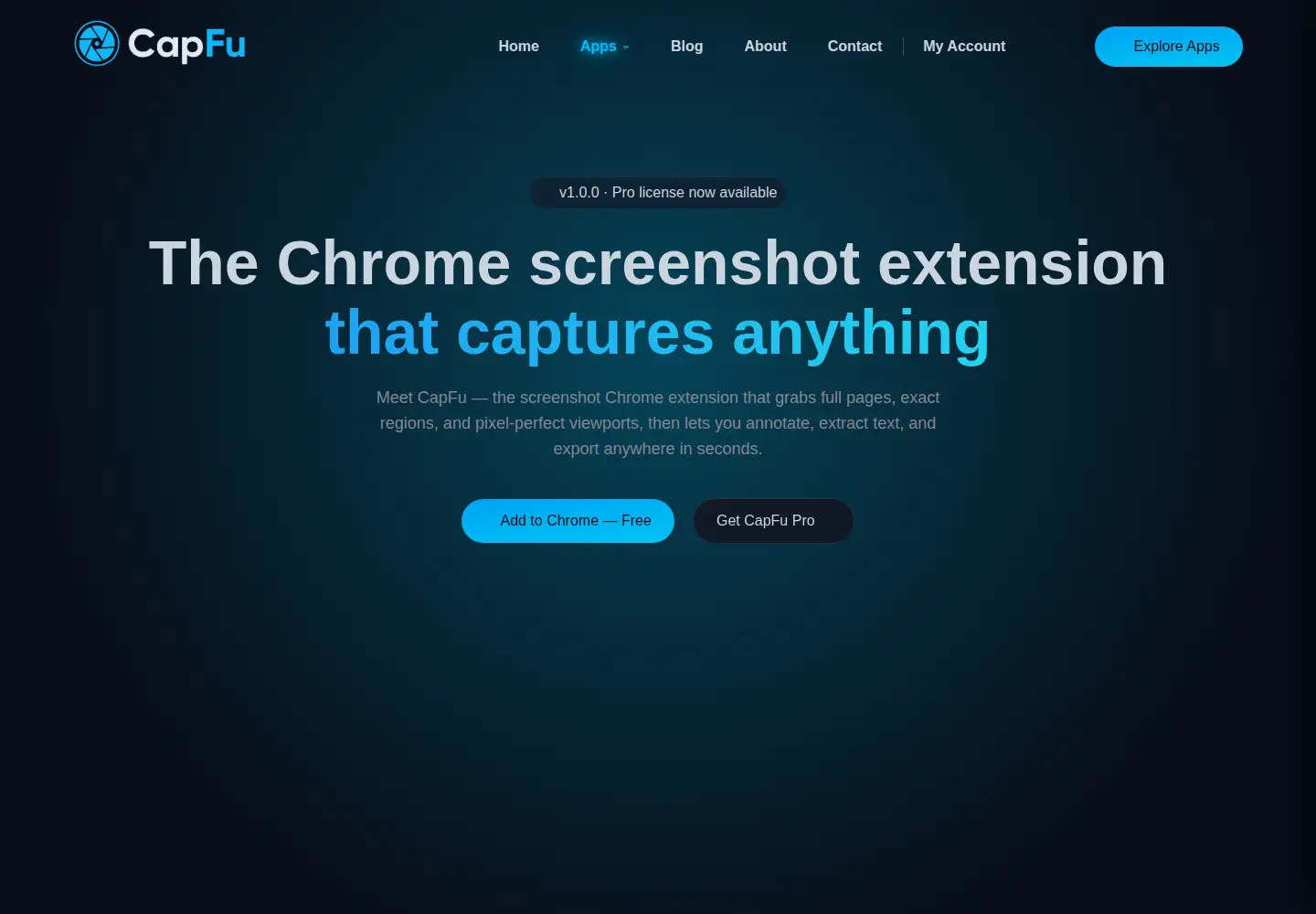 Captured homepage of gocapfu.com in the current scan
