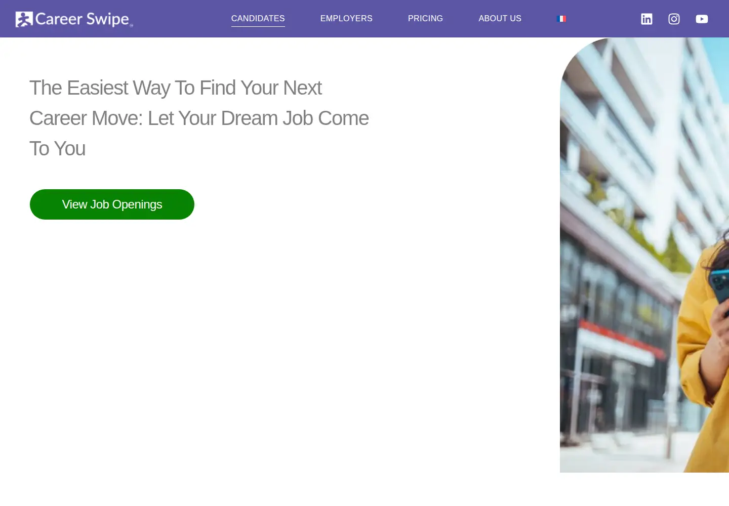 Captured homepage of gocareerswipe.com in the current scan