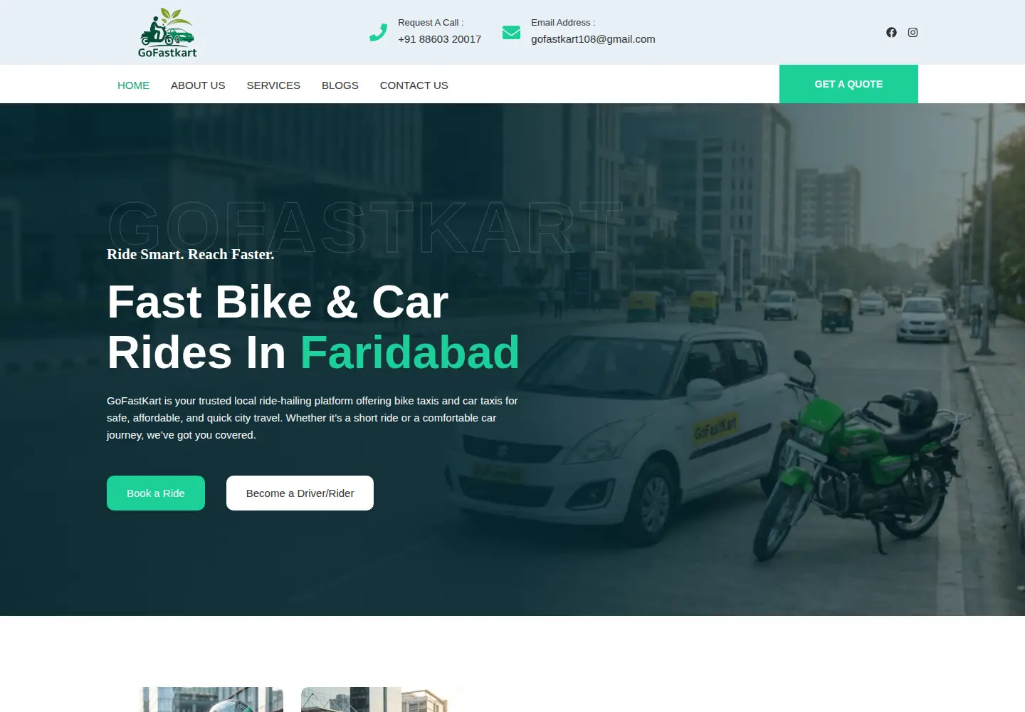 Captured homepage of gofastkart.com in the current scan