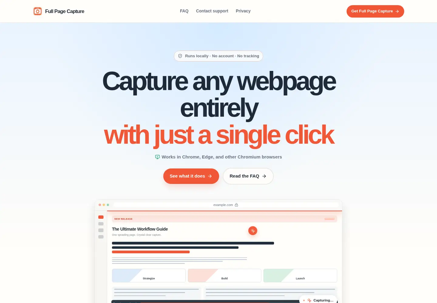 Captured homepage of gofullpageplus.com in the current scan